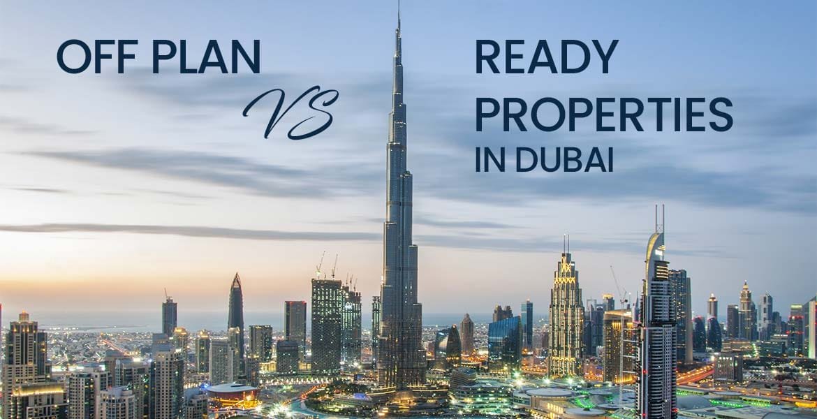 Off-plan construction vs ready property skyline Dubai
